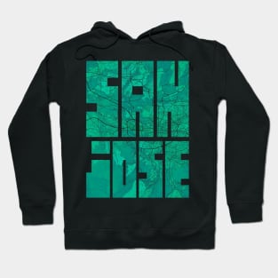 San Jose, Costa Rica City Map Typography - Watercolor Hoodie